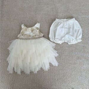 American Princess Ivory Dress with Gold Details